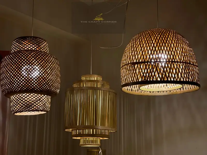 Two layer tapa hanging lampshade - Image 2