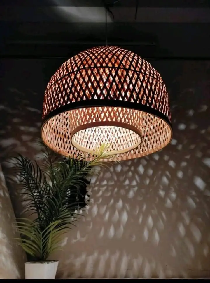 Two layer tapa hanging lampshade