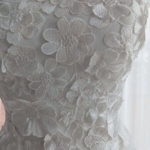 Romantic Floral Lace A-Line Wedding Dress with Long Train